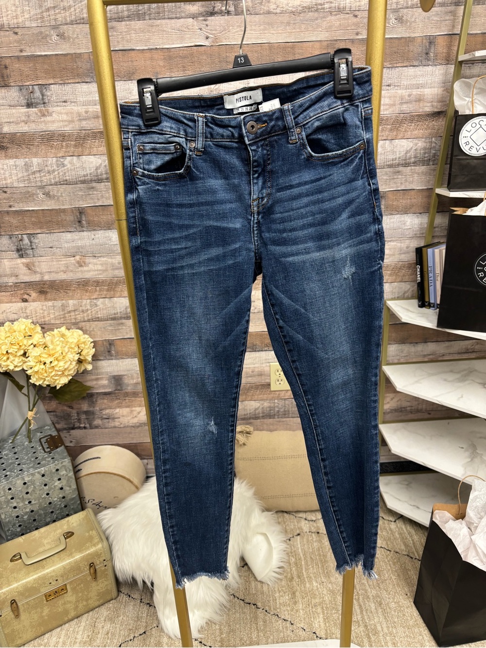 Pistola Raw Hem Skinny Denim 28